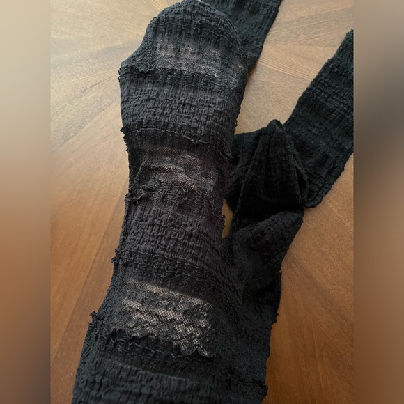 Free People Black Mesh Tiered Lace Ruffled Pucker - Picture 3 of 7